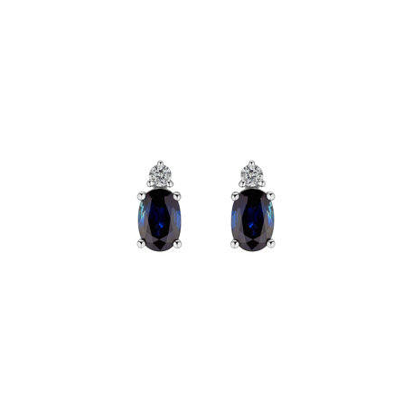 Diamond earrings with Sapphire Fancy Planet