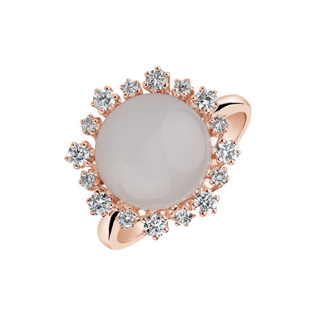 Ring with Moonstone and diamonds Moon Bloom
