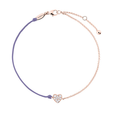 Diamond bracelet with cord Extraordinary Heart
