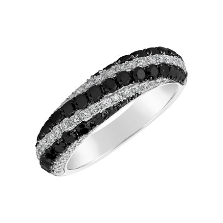 Ring with black and white diamonds Dark Allure