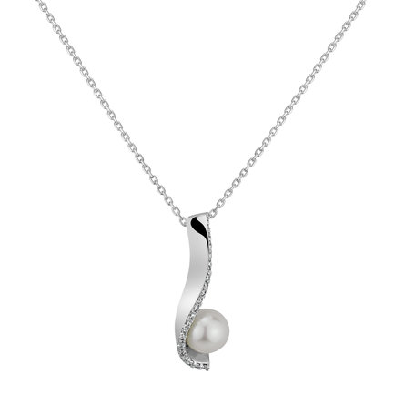 Diamond pendant with Pearl Pearly Passion