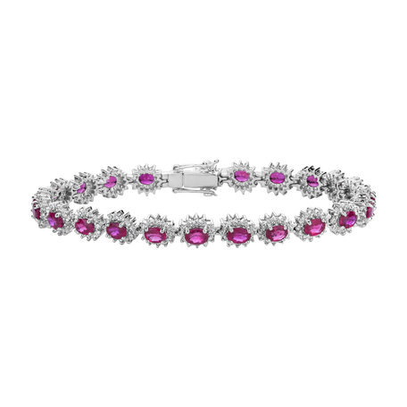 Diamond bracelet with Ruby Blossoming Royalty