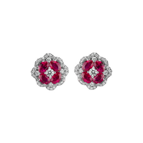 Diamond earrings and Ruby Luxy Mirage