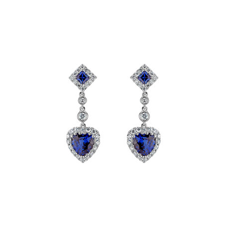 Diamond earrings and Sapphire Teagan
