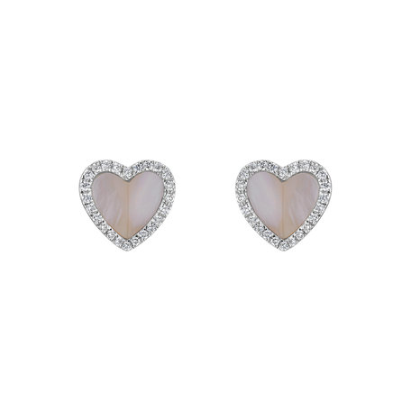 Diamond earrings with Mother af Pearl Midnight in Paris