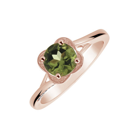 Diamond ring with Peridote Charming Delight