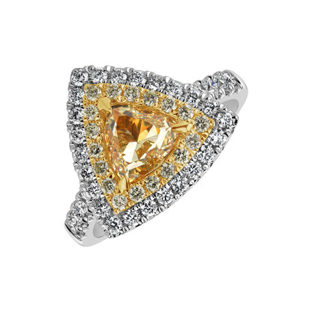 Ring with yellow and white diamonds Paradise Dream
