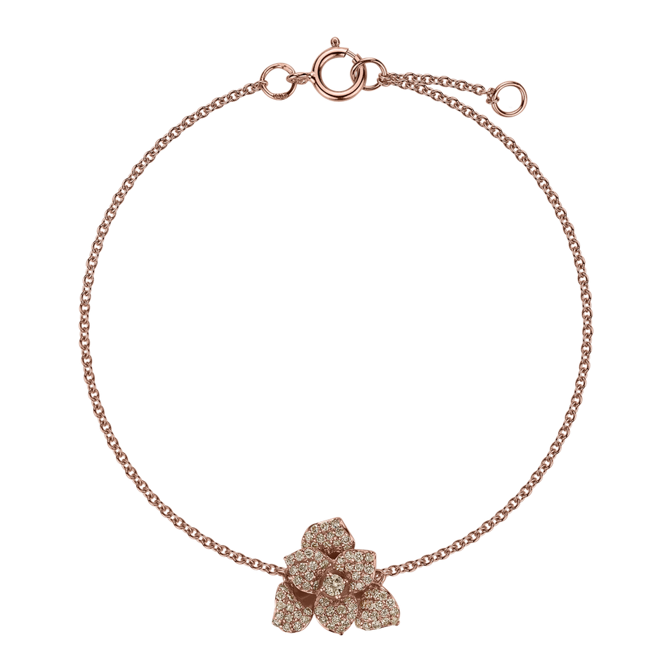 Bracelet with brown diamonds Flower Empress
