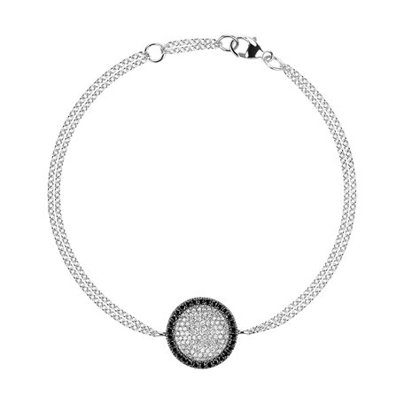Bracelet with black and white diamonds Dreamy Planet