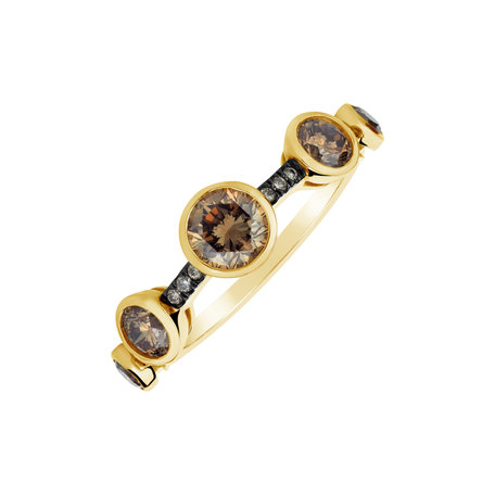 Ring with brown diamonds Galaxy of Passion