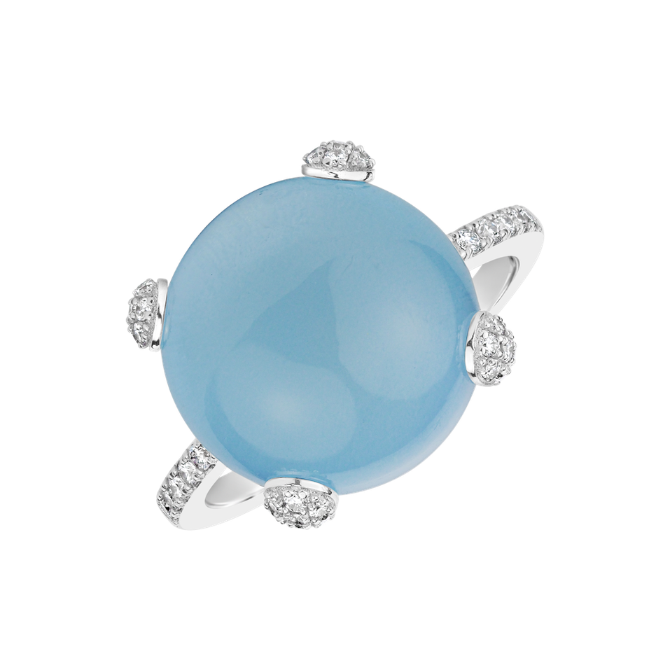 Diamond ring with Topaz Divine Drop
