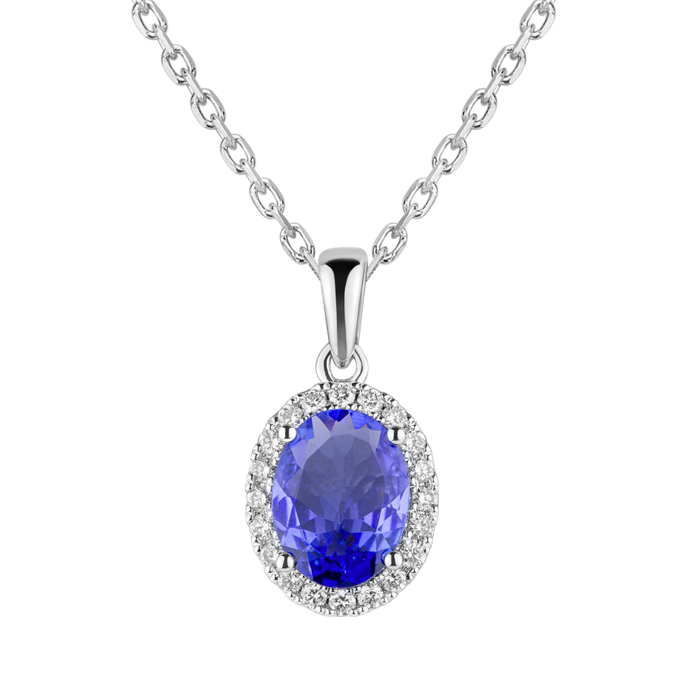 Diamond pendant with Tanzanite Princess