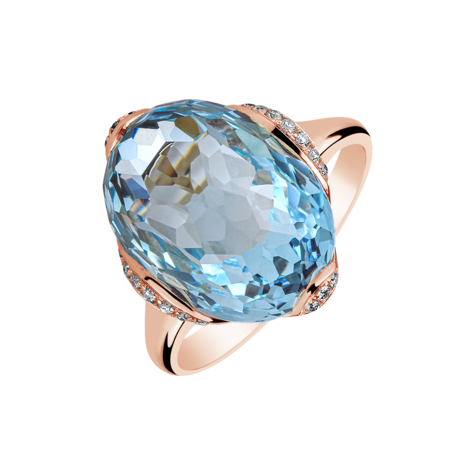 Diamond ring with Topaz Dévouement