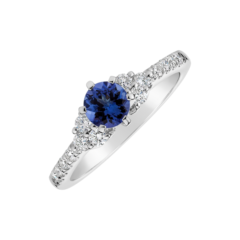 Diamond ring with Tanzanite Glacial Luxury