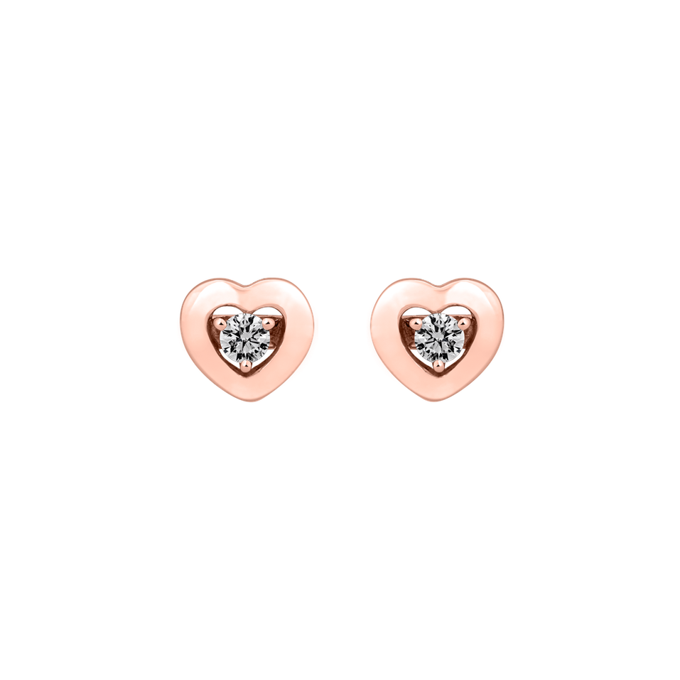 Diamond earrings Delicate Hearts