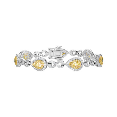 Bracelet with yellow and white diamonds Frozen Sun