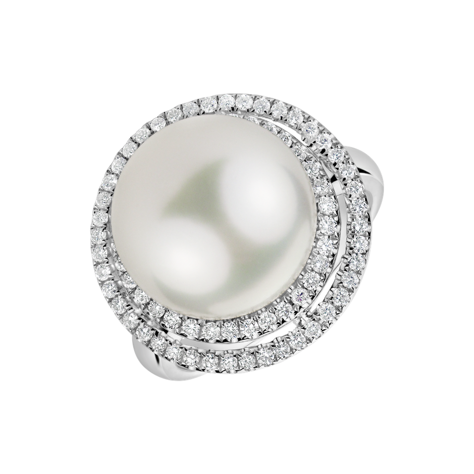 Diamond ring with Pearl Touch Ocean