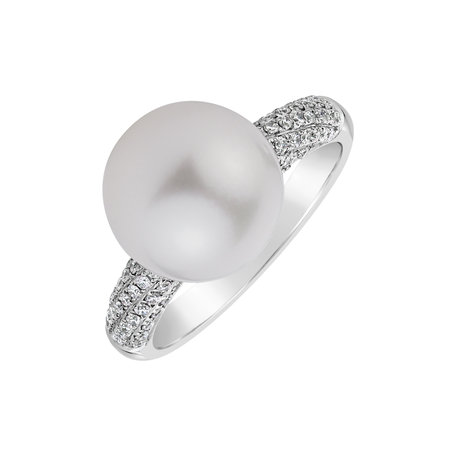 Diamond ring with Pearl Aquatic