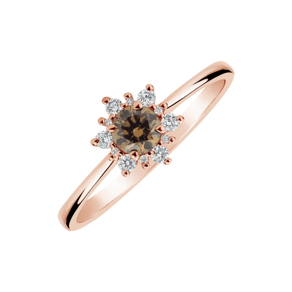 Ring with brown and white diamonds Starlet