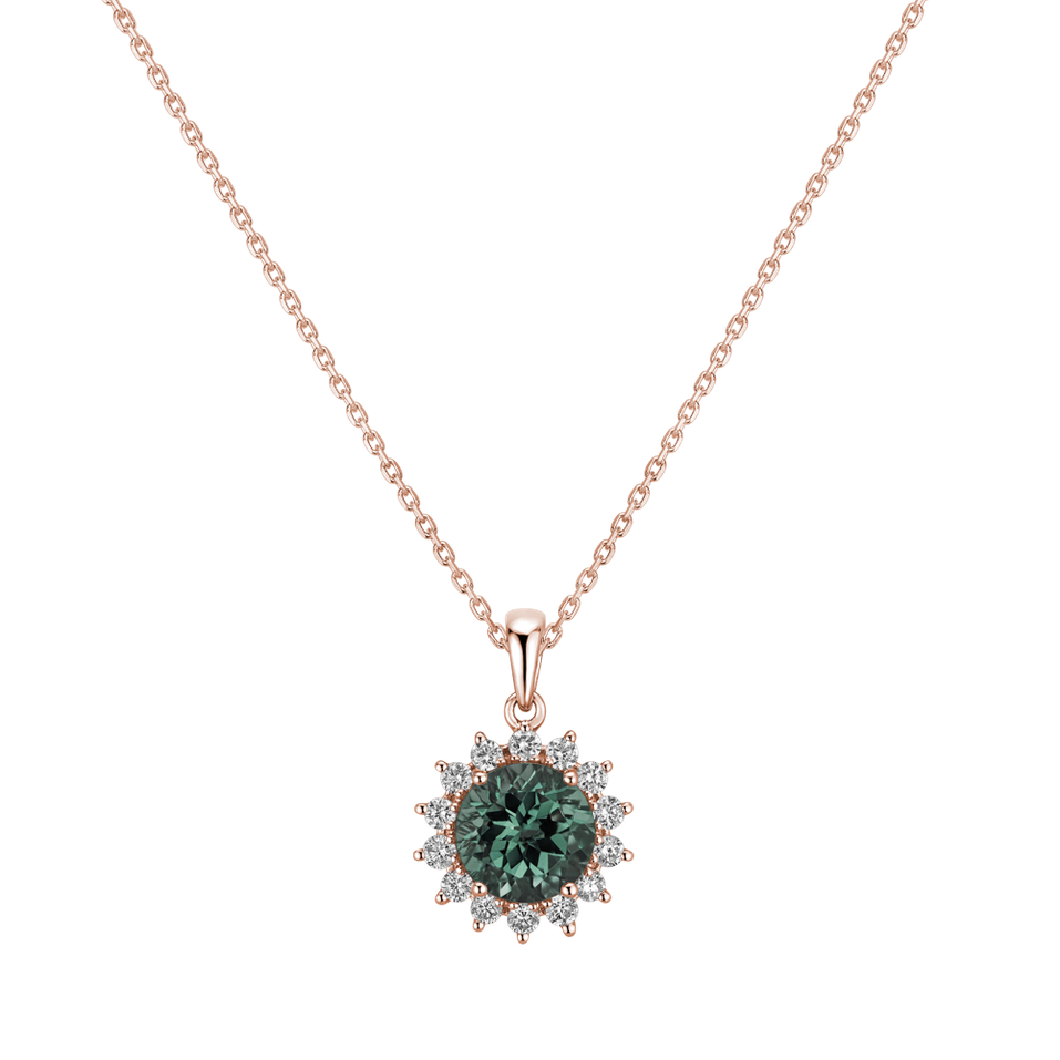 Diamond pendant with Turmalinem Magical Flora