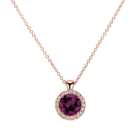 Diamond necklace with Rhodolite Moondust