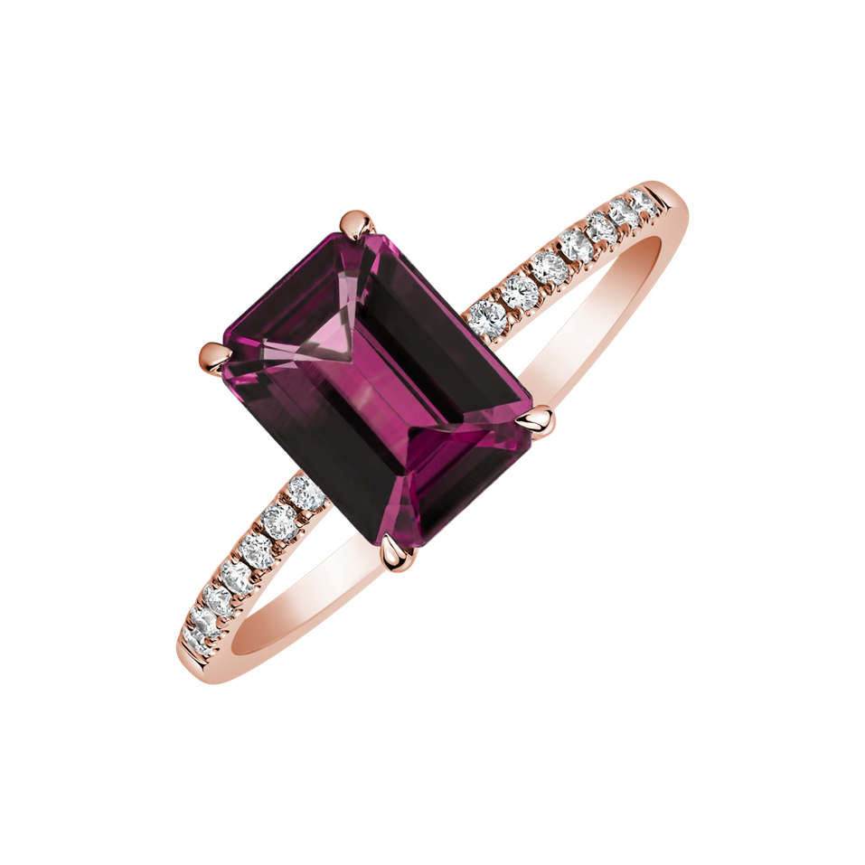 Diamond ring with Rhodolite Perfect Promise
