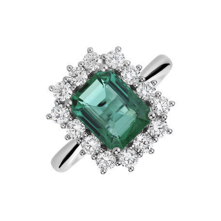 Diamond ring with Emerald Brody