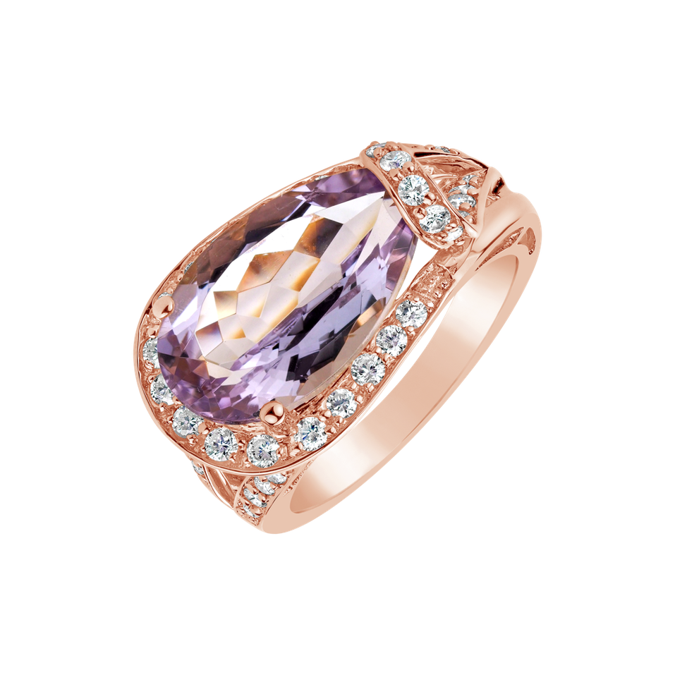 Diamond rings with Amethyst Dannell
