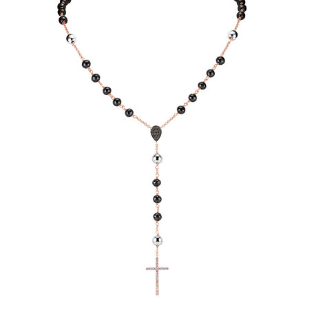 Necklace with black diamonds Elegant Cross