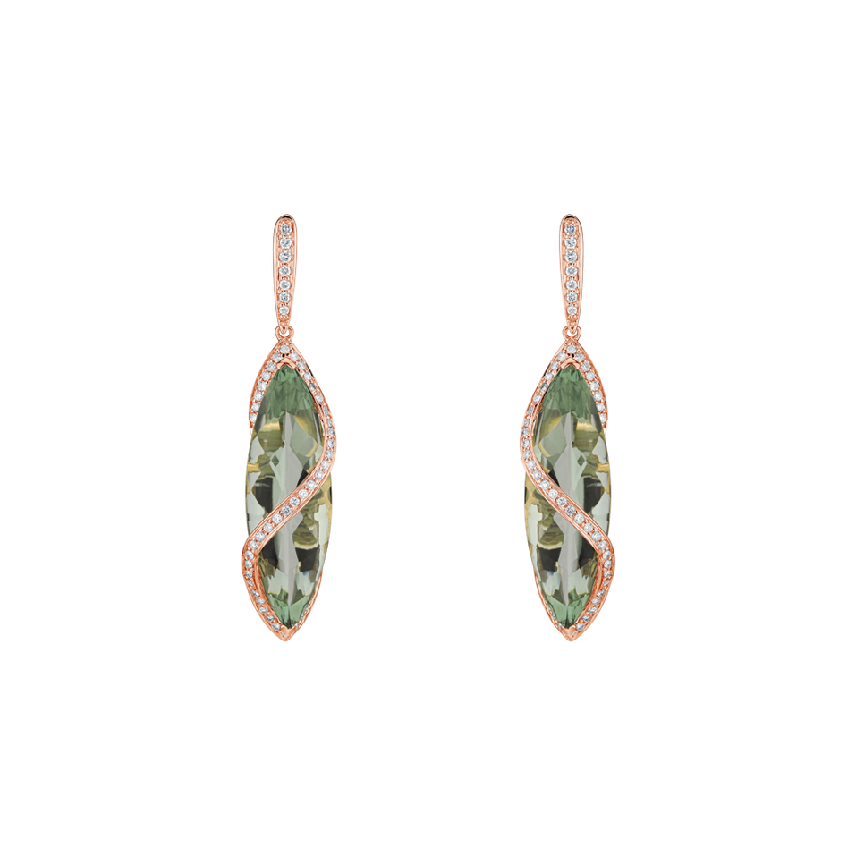 Diamond earrings with Amethyst Ptolemy