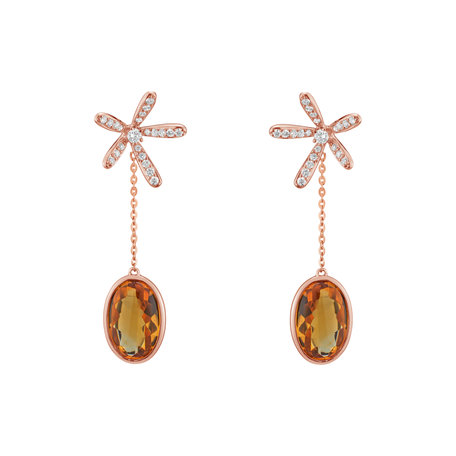 Diamond earrings with Citríne Comfortable Trait