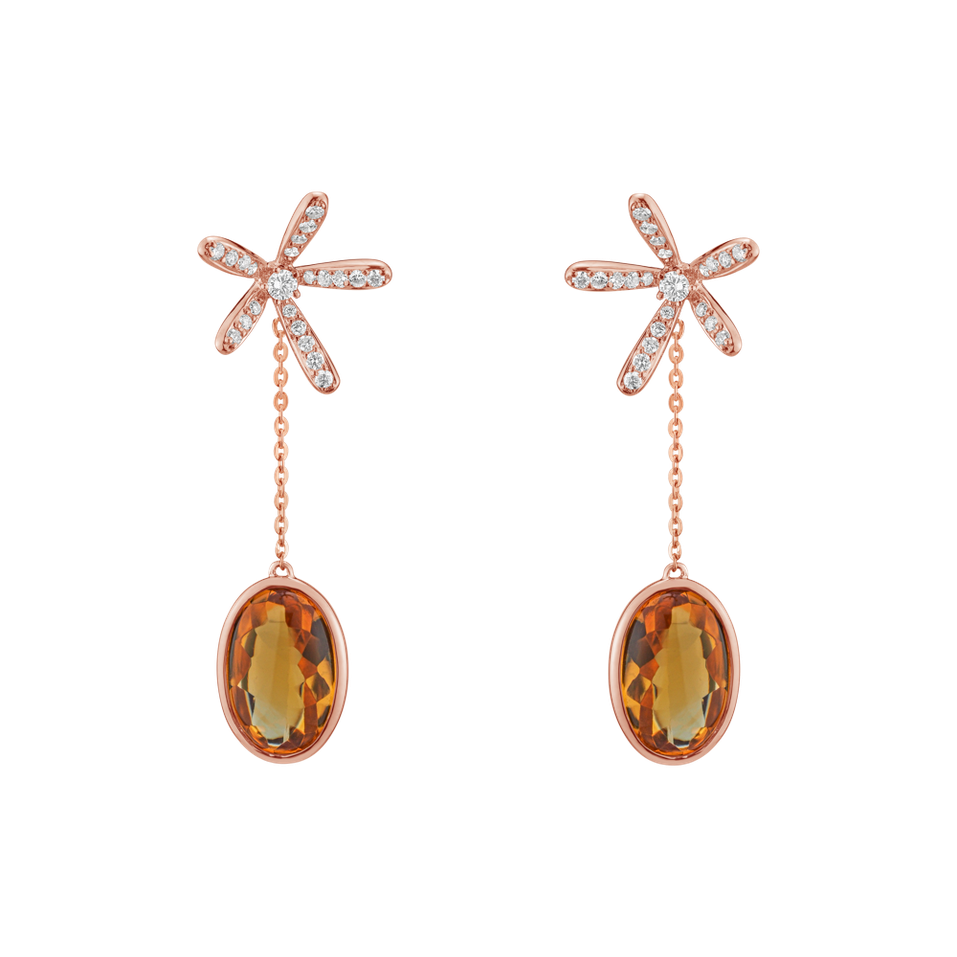 Diamond earrings with Citríne Comfortable Trait