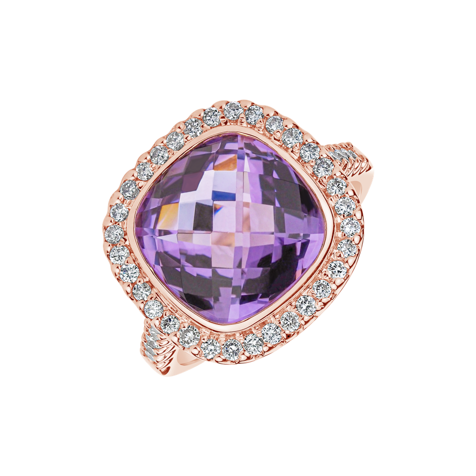 Diamond rings with Amethyst Fascinating Dream