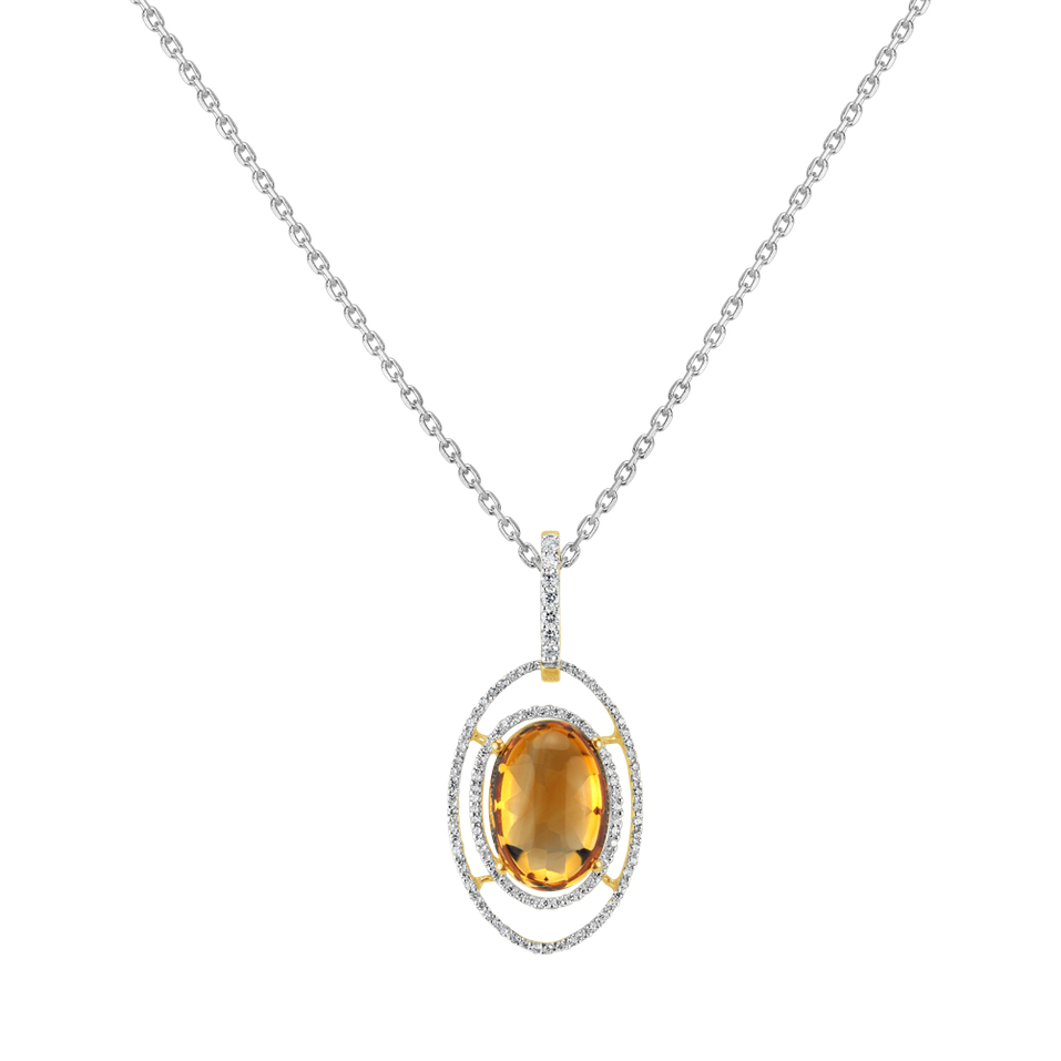 Diamond pendant with Citríne California Imagination