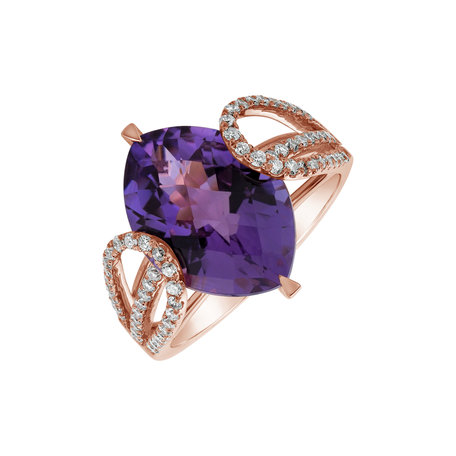 Diamond rings with Amethyst Violet Beauty