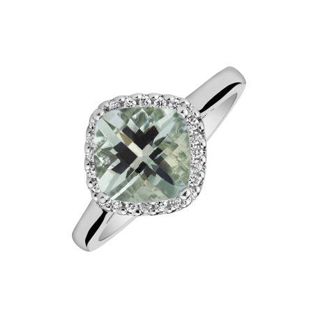 Diamond rings with Amethyst Marin