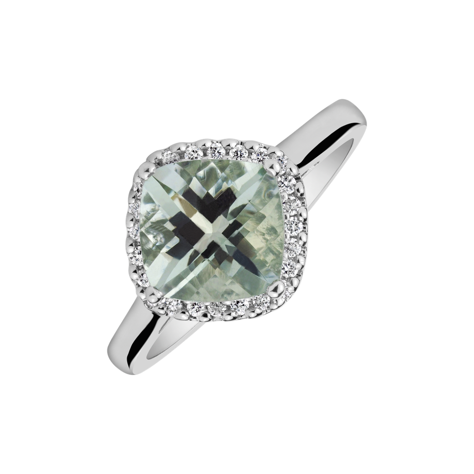 Diamond rings with Amethyst Marin