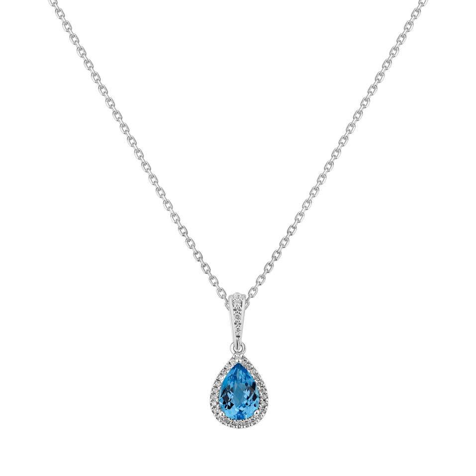 Diamond pendant with Topaz Elfique Tear