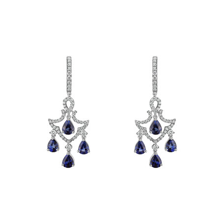 Diamond earrings with Sapphire Cassandra