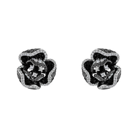 Earrings with black diamonds Halfeti Rose
