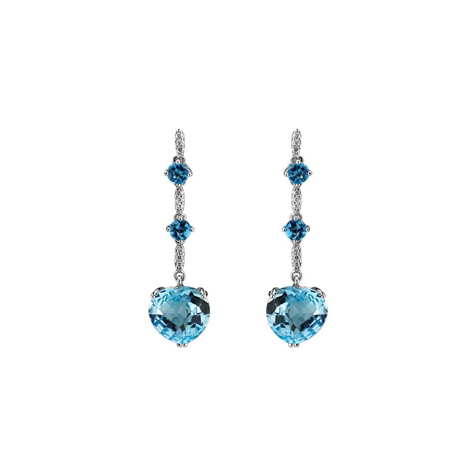 Diamond earrings and Topaz Tender Embrace