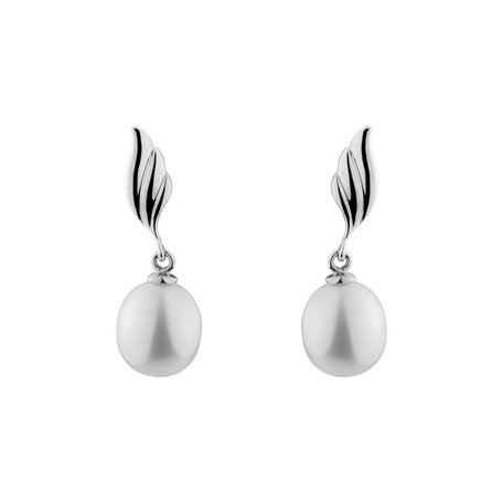Earrings with Pearl Pearly Wings