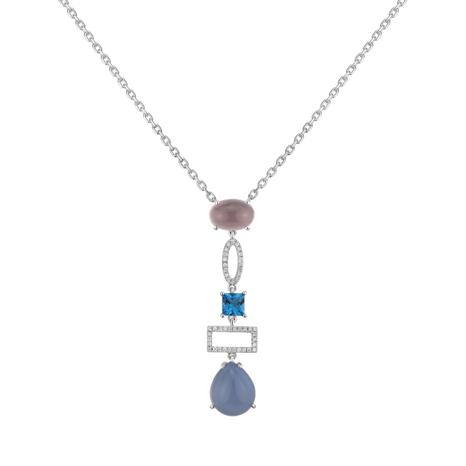 Diamond pendant with gemstones Abstract Performance
