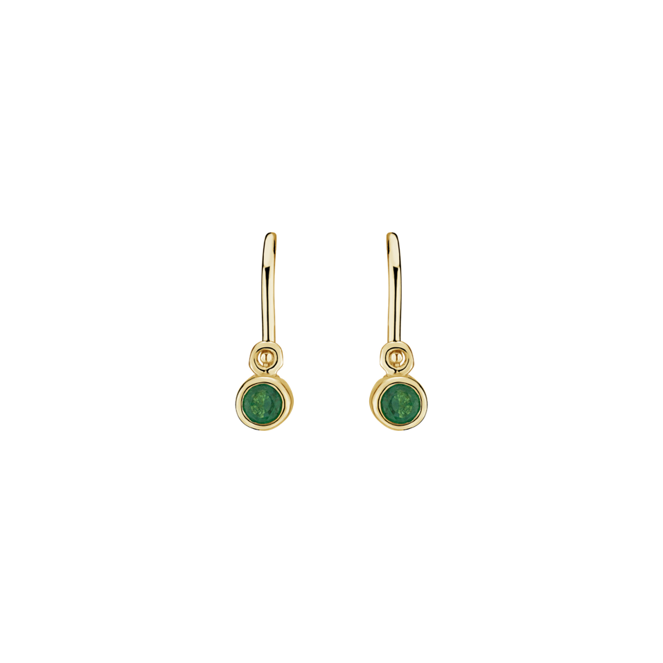 Children's earrings with Emerald Little Gem