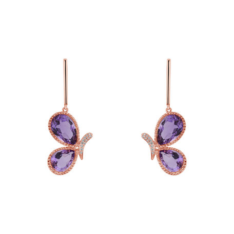 Diamond earrings with Amethyst Ultra Beauty