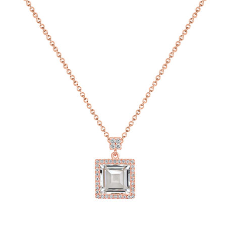 Diamond pendant and necklace withTopaz Alvar