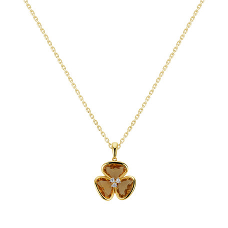 Diamond pendant with Citrine Zenon
