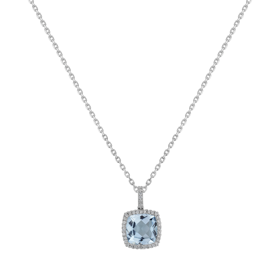 Diamond pendant and necklace withTopaz Erlan