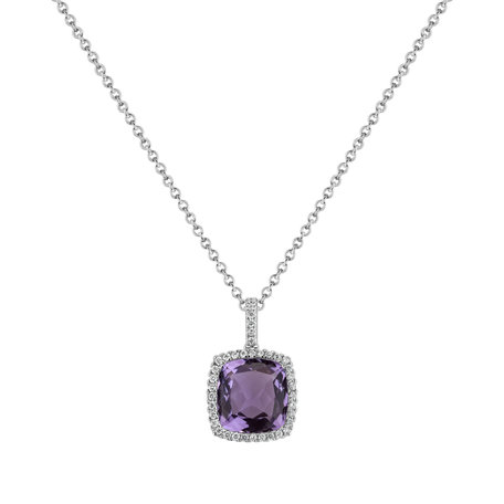 Diamond pendant and necklace with Amethyst Erlan