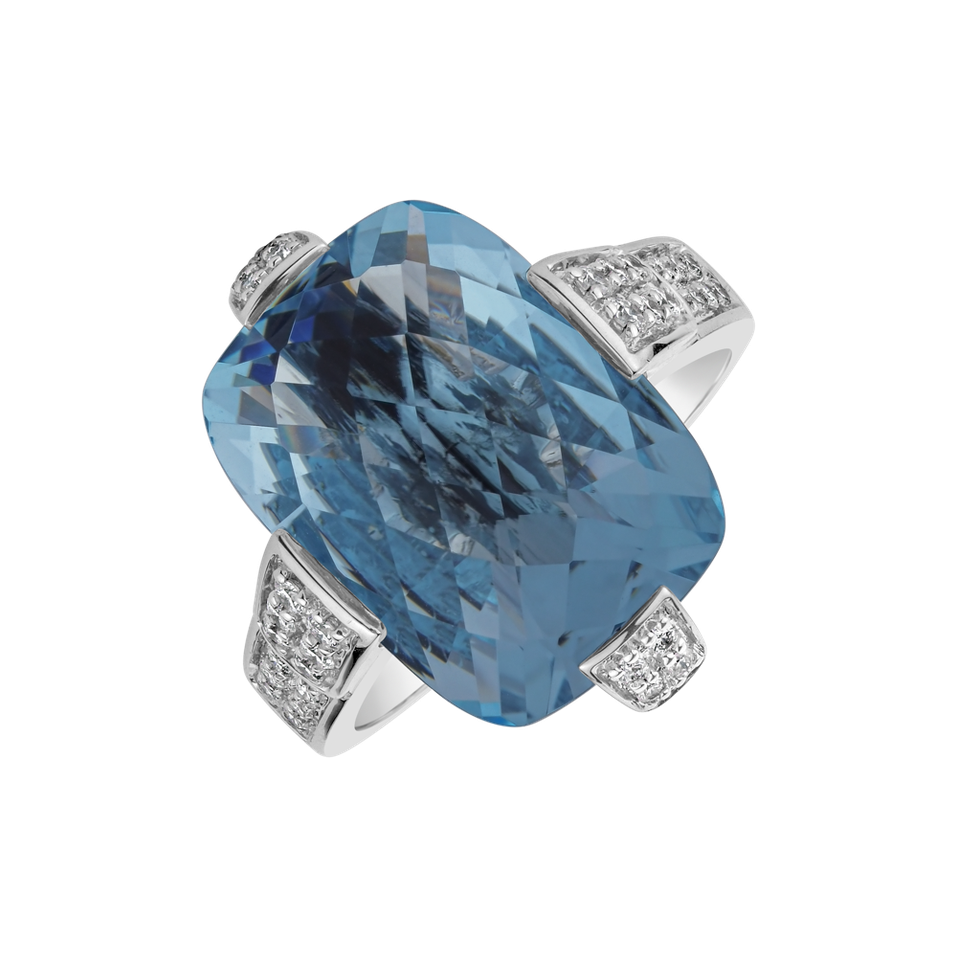 Diamond ring with Topaz Tiny Miracle